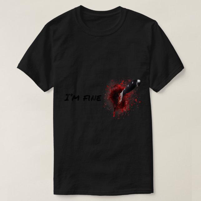 Halloween horror blood stain wound & blood injury  T-Shirt (Design Front)