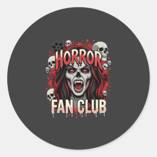 Halloween Horror Fan Club Vampire Skull Classic Round Sticker