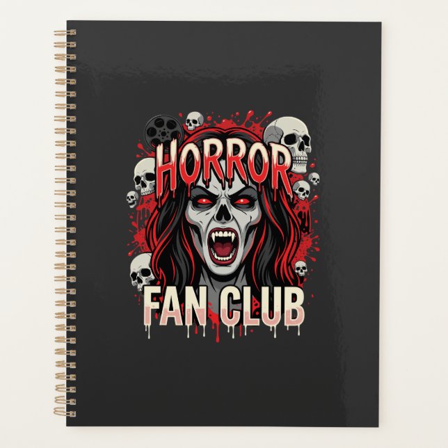 Halloween Horror Fan Club Vampire Skull Planner (Front)