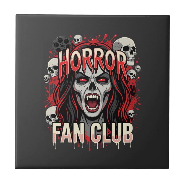 Halloween Horror Fan Club Vampire Skull Tile (Front)