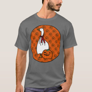 Halloween Horror Goose Orange Round T-Shirt