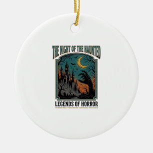 Halloween Horror Haunted Night Vintage Spooky_1 Ceramic Tree Decoration