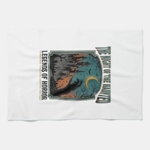 Halloween Horror Haunted Night Vintage Spooky_1 Tea Towel