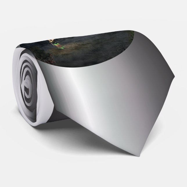 Halloween Horror House Tie (Rolled)