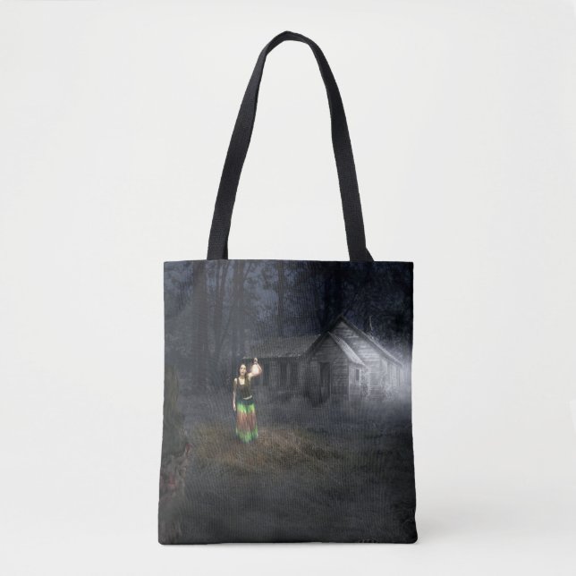 Halloween Horror House Tote Bag (Front)