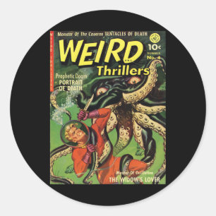 Halloween Horror Monster Vintage Comic Book Retro Classic Round Sticker