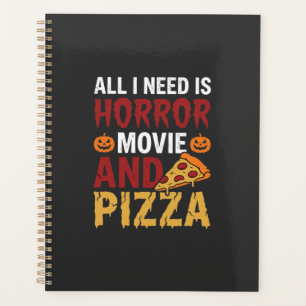 Halloween Horror Movie and Pizza Typography Planner