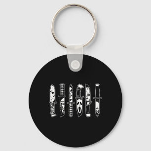 Halloween Horror Movie Characters In Knives Scary  Key Ring