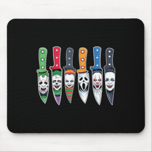 Halloween Horror Movie Characters In Knives Scary  Mouse Pad