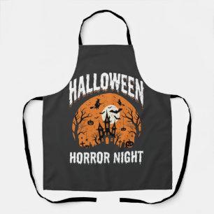 Halloween Horror Night Haunted Castle Vintage Apron