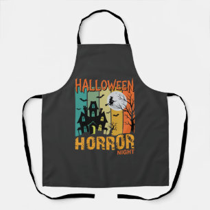 Halloween Horror Night Haunted House Vector_1 Apron