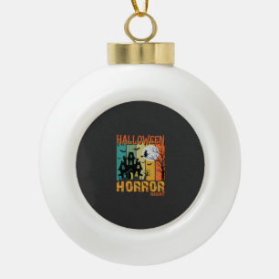 Halloween Horror Night Haunted House Vector_1 Ceramic Ball Christmas Ornament