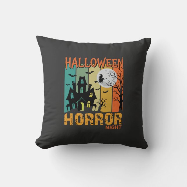 Halloween Horror Night Haunted House Vector_1 Cushion (Front)