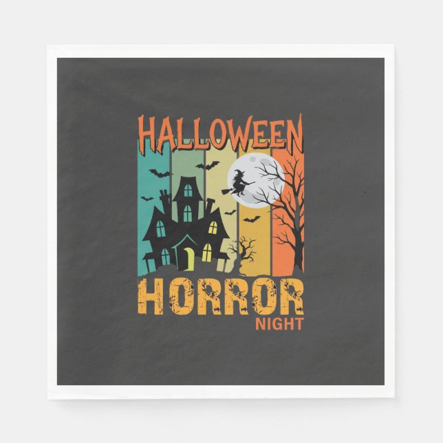 Halloween Horror Night Haunted House Vector_1 Napkin (Front)