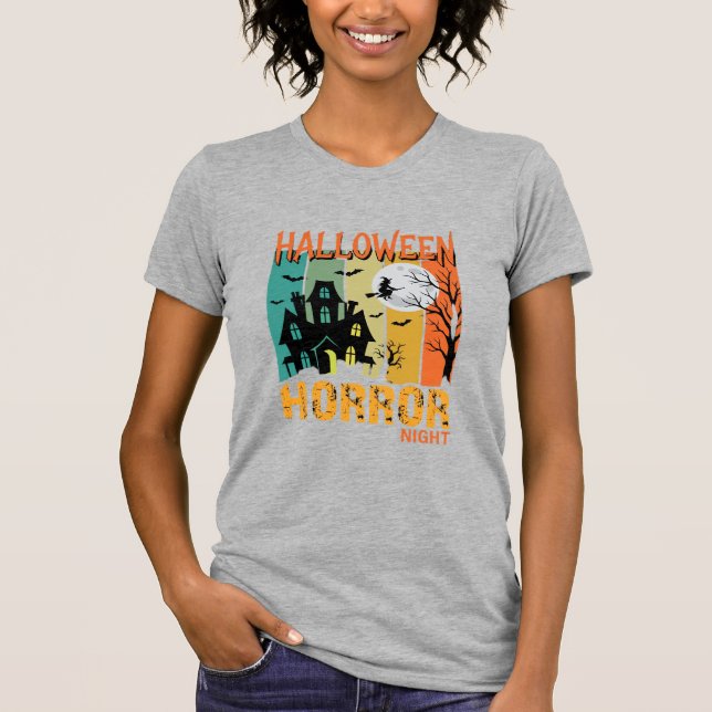 Halloween Horror Night Haunted House Vector_1 T-Shirt (Front)