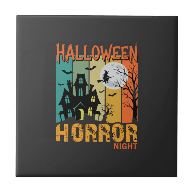 Halloween Horror Night Haunted House Vector_1 Tile (Front)