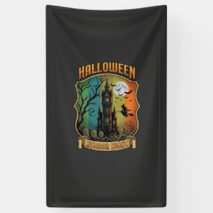 Halloween Horror Night Haunted House Witch Full Mo Banner