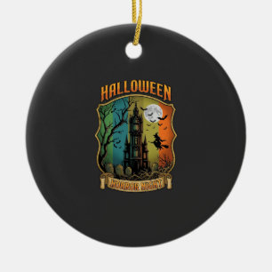Halloween Horror Night Haunted House Witch Full Mo Ceramic Tree Decoration