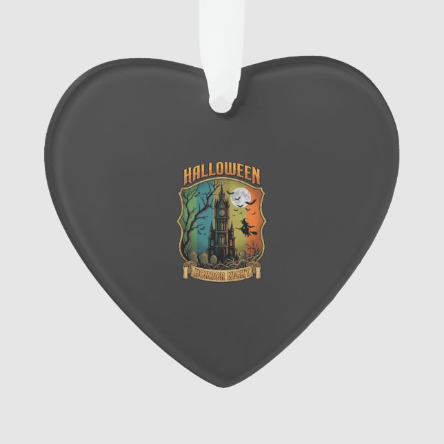 Halloween Horror Night Haunted House Witch Full Mo Ornament (Front)