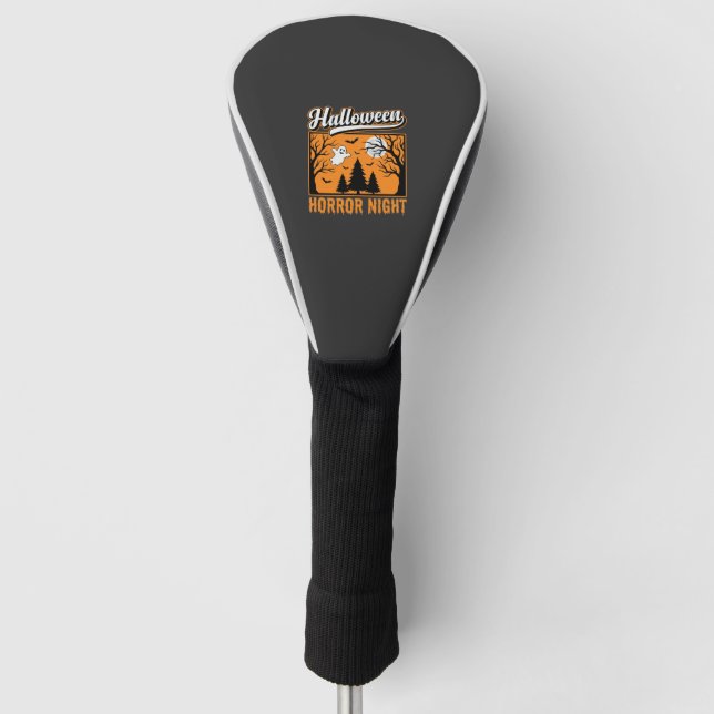 Halloween Horror Night Retro Ghost Forest Golf Head Cover (Front)
