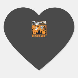Halloween Horror Night Retro Ghost Forest Heart Sticker