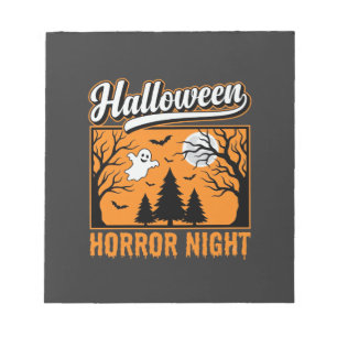 Halloween Horror Night Retro Ghost Forest Notepad