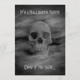 Halloween horror party ghostly skull invitation