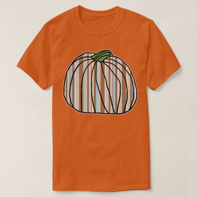 Halloween Horror Pumpkin Light Blue Stone Stripes T-Shirt (Design Front)