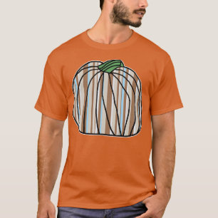 Halloween Horror Pumpkin Light Blue Stone Stripes T-Shirt