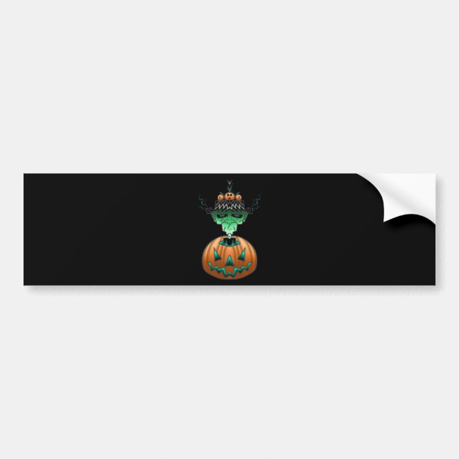 Halloween Horror Punk Zombie Bumper Sticker (Front)