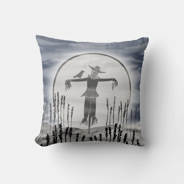 Halloween Horror Scarecrow Throw Cushion (Front)