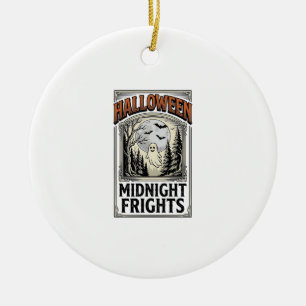 Halloween Horror Shirt Vintage Engraving Spooky Fo Ceramic Tree Decoration