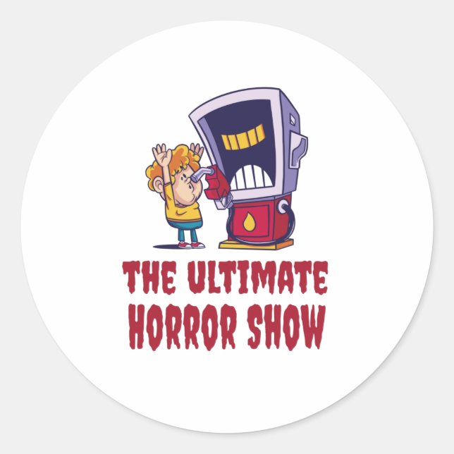 Halloween - Horror Show at Gas Station Classic Round Sticker (Front)