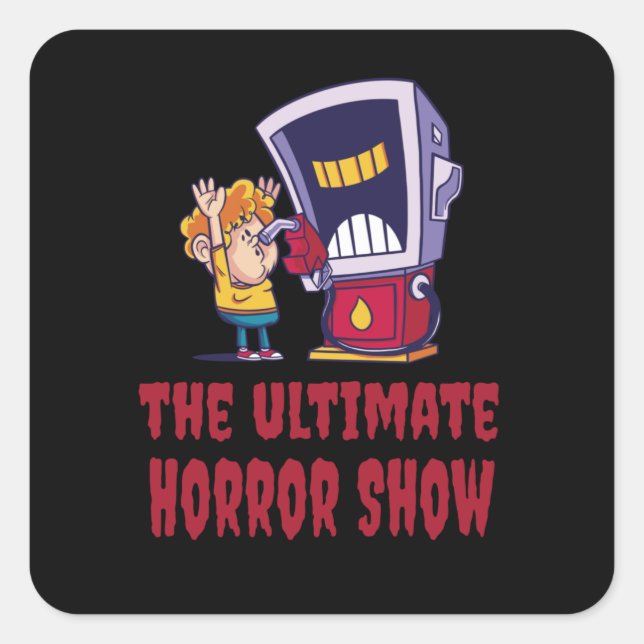 Halloween - Horror Show at Gas Station Square Sticker (Front)