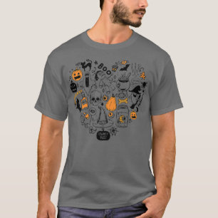 Halloween Horror Things Heart Spooky Vibes Funny H T-Shirt
