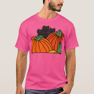 Halloween Horror Vampire Cats and Pumpkins T-Shirt