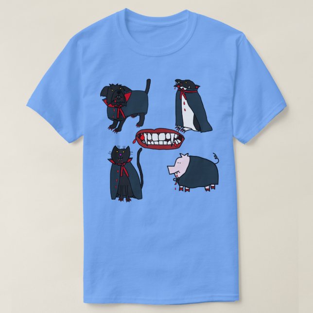 Halloween Horror Vampire Cute Animals T-Shirt (Design Front)