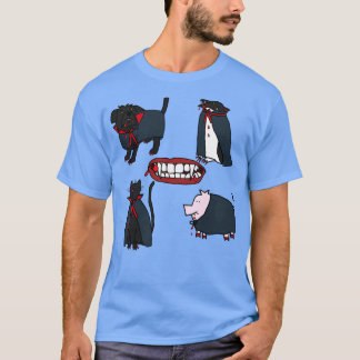 Halloween Horror Vampire Cute Animals T-Shirt