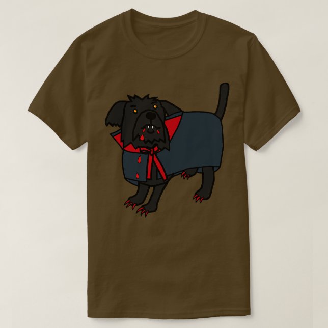 Halloween Horror Vampire Dog T-Shirt (Design Front)