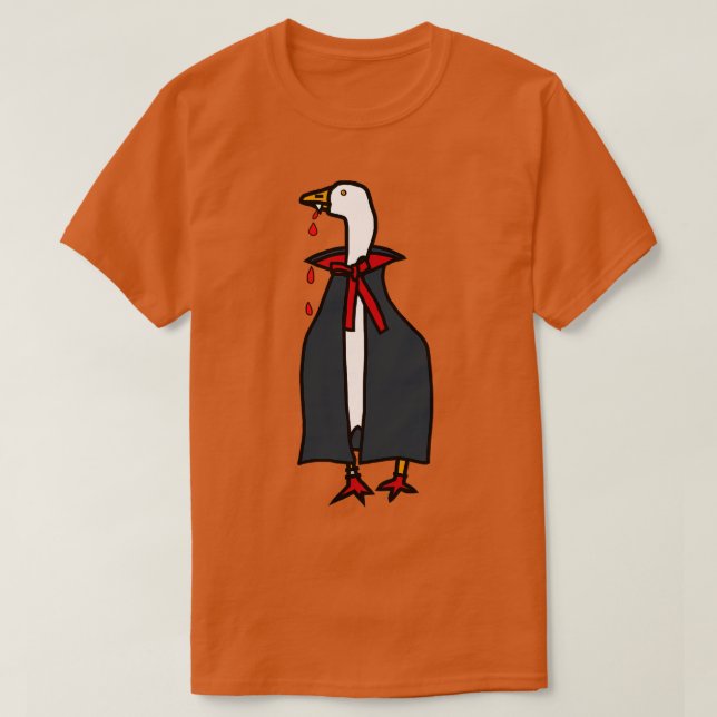 Halloween Horror Vampire Gaming Goose T-Shirt (Design Front)