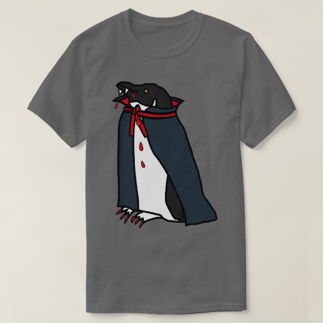 Halloween Horror Vampire Penguin T-Shirt (Design Front)