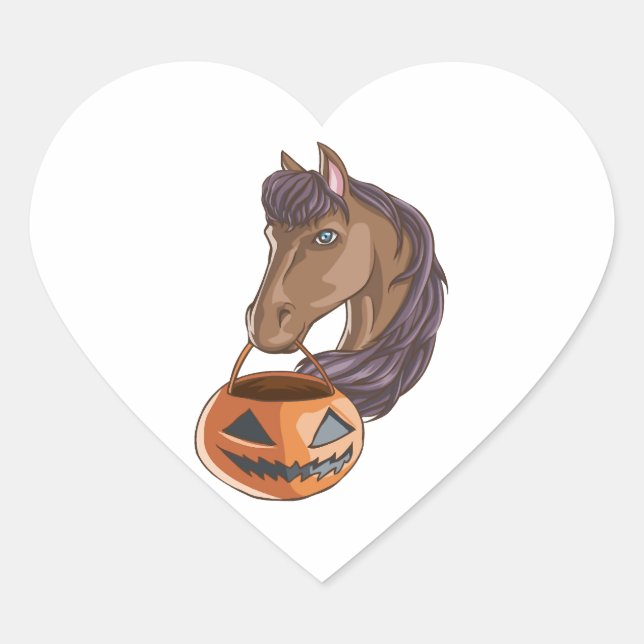 Halloween Horse Heart Sticker (Front)