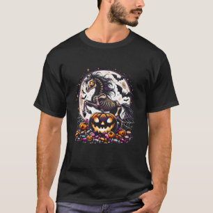 Halloween Horse Skeleton Creepy Spooky Girls Graph T-Shirt