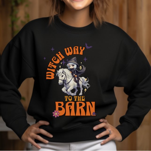 Halloween Horse Witch Way to the Barn Sweatshirt (Creator Uploaded)