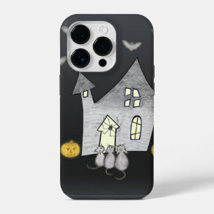 Halloween House, Black Cats, Bats, Pumpkins iPhone 14 Pro Case