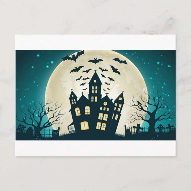 Halloween house postcard (Front)