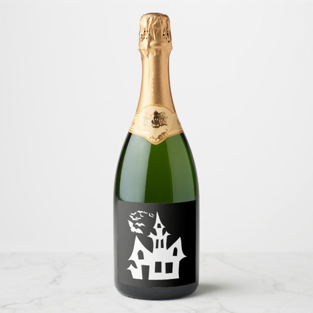 halloween house   sparkling wine label (Front)