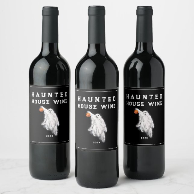 Halloween House Wine Label (Bottles)