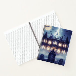 Halloween House With Frankie, Dark Blue Notebook