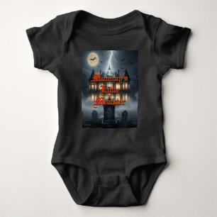 Halloween House With Frankie, Dark Grey Baby Bodysuit